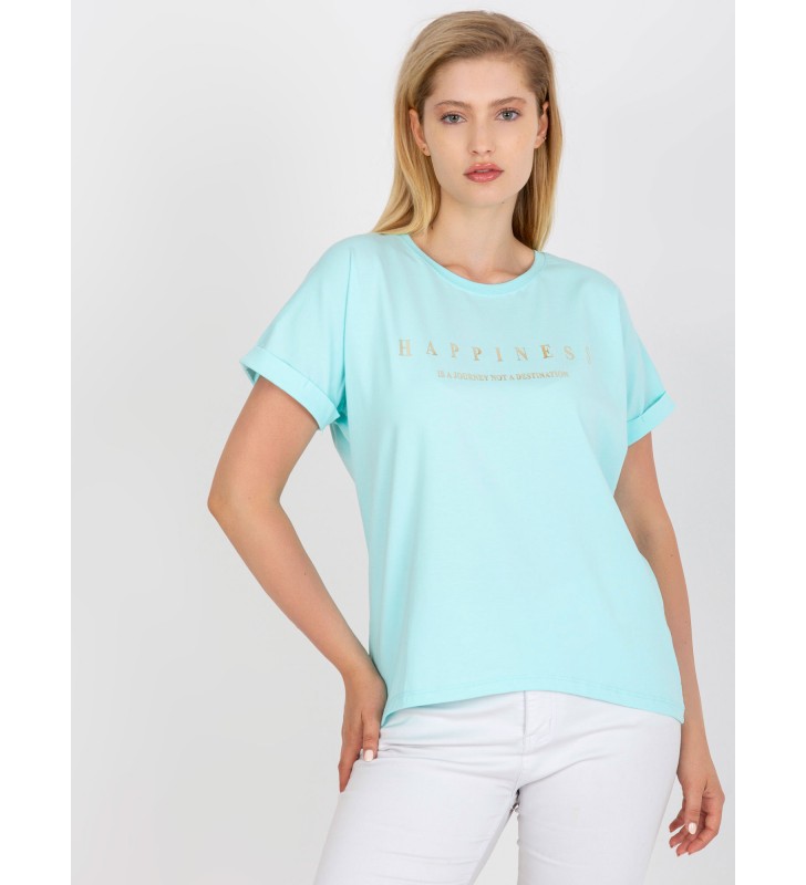 T-shirt plus size RV-TS-7776.02P mietowy