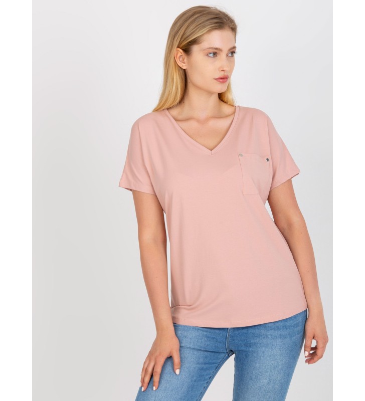 T-shirt plus size RV-TS-7910.25P jasny różowy