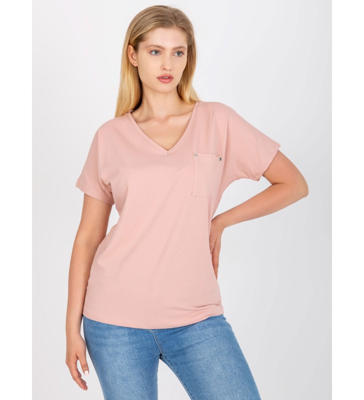 T-shirt plus size RV-TS-7910.25P jasny różowy