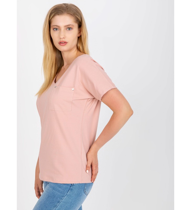 T-shirt plus size RV-TS-7910.25P jasny różowy