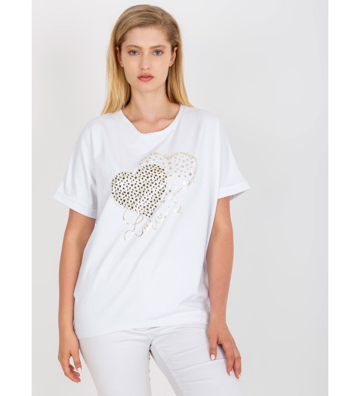 T-shirt plus size RV-TS-7660.88P biały