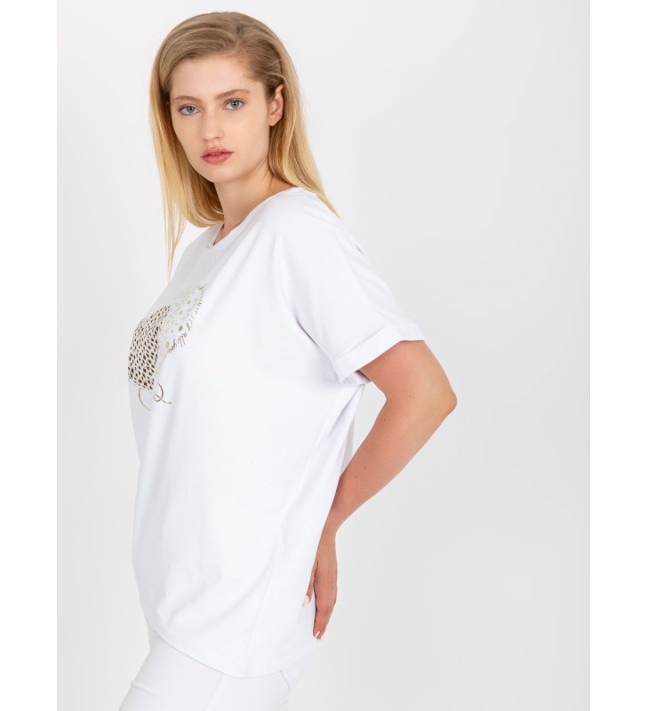 T-shirt plus size RV-TS-7660.88P biały