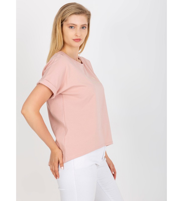 T-shirt plus size RV-TS-7776.02P jasny różowy