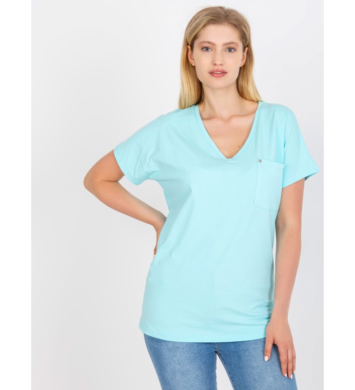 T-shirt plus size RV-TS-7910.25P mietowy