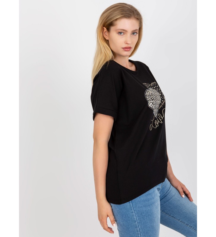 T-shirt plus size RV-TS-7660.88P czarny