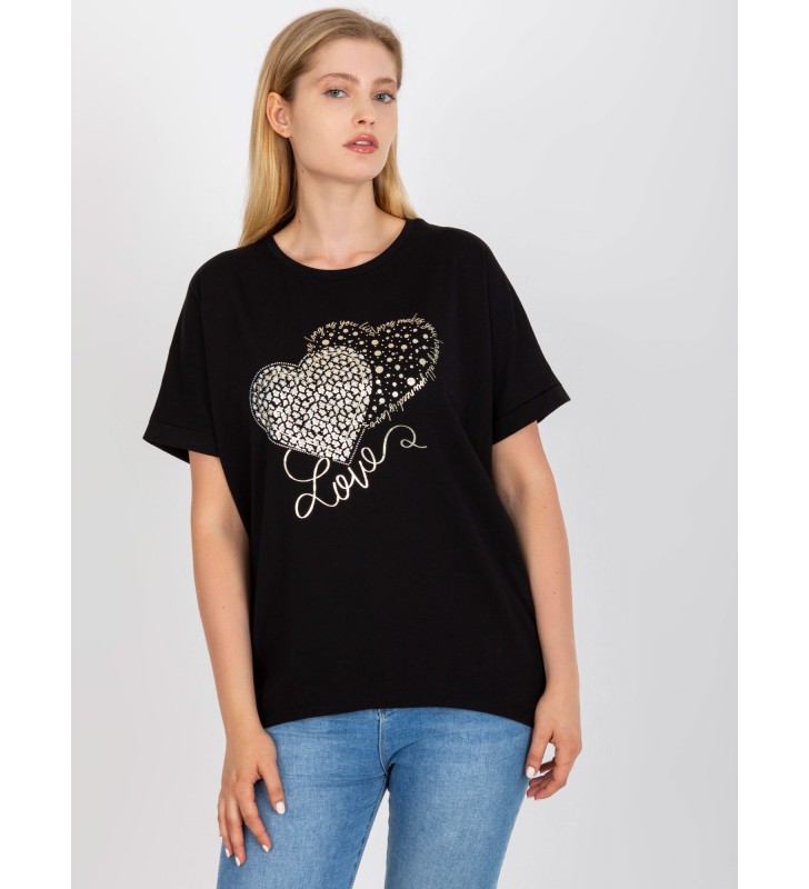 T-shirt plus size RV-TS-7660.88P czarny