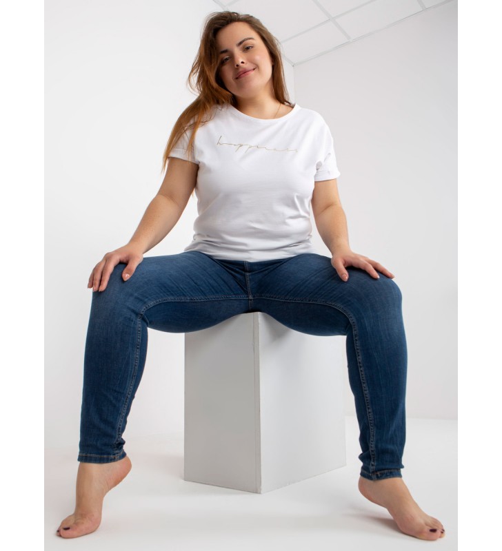 T-shirt plus size RV-TS-7774.16P biały