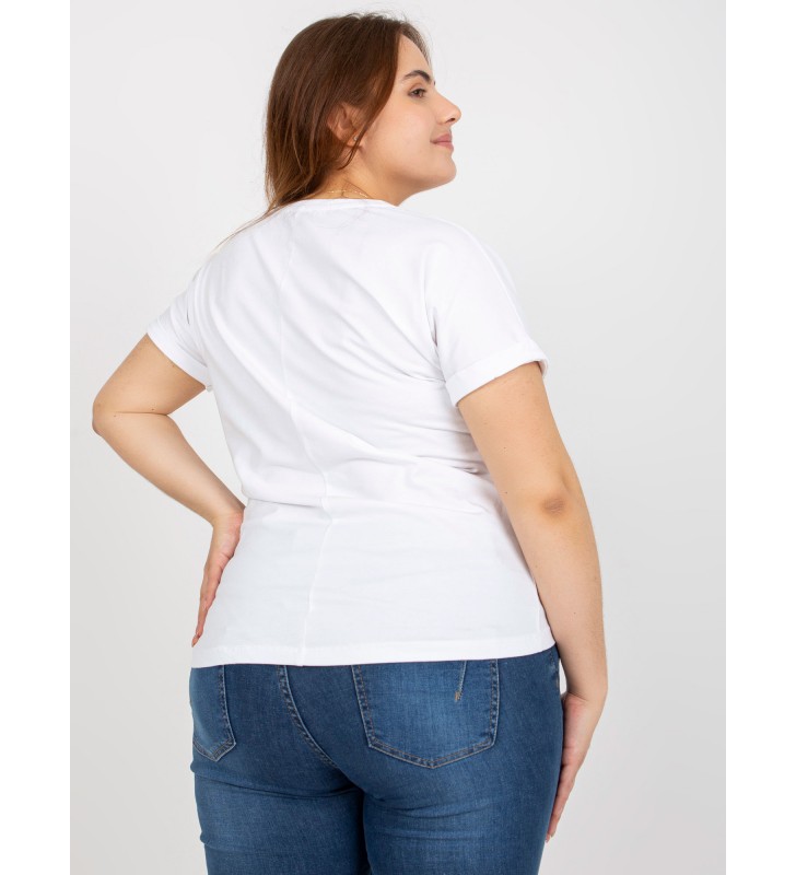 T-shirt plus size RV-TS-7774.16P biały