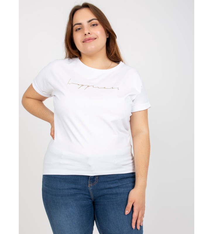 T-shirt plus size RV-TS-7774.16P biały