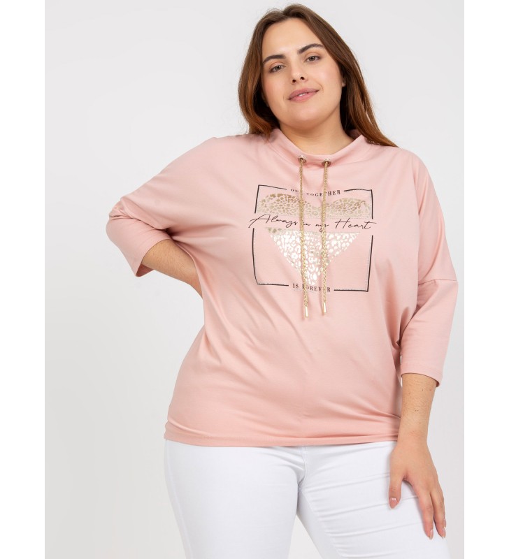 Bluzka plus size RV-BZ-7485.13P jasny różowy