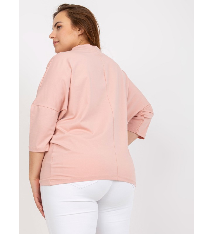 Bluzka plus size RV-BZ-7485.13P jasny różowy