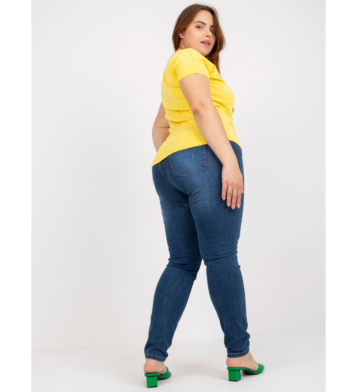 T-shirt plus size RV-TS-7882.25P żółty