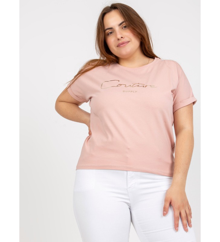 T-shirt plus size RV-TS-7775.66P jasny różowy