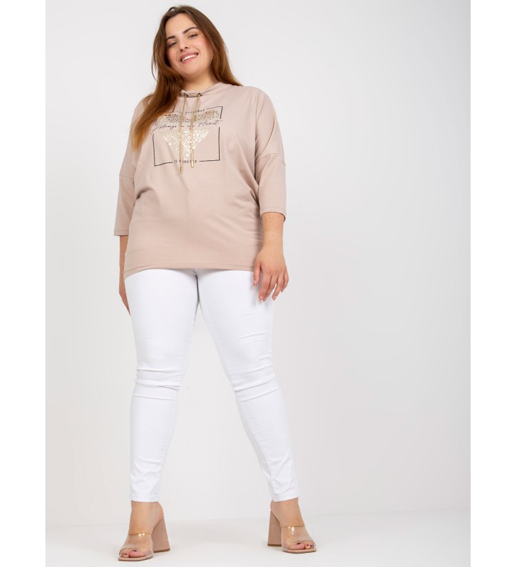 Bluzka plus size RV-BZ-7485.13P beżowy