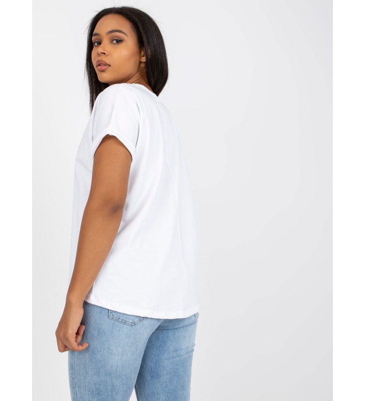 T-shirt plus size RV-TS-7775.66P biały