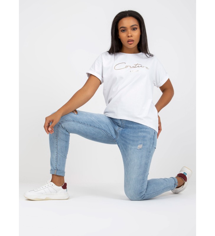 T-shirt plus size RV-TS-7775.66P biały