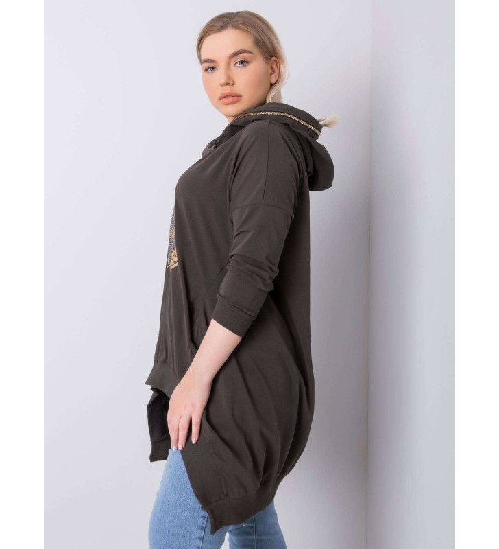 Bluza plus size RV-BL-6464.46P ciemny khaki