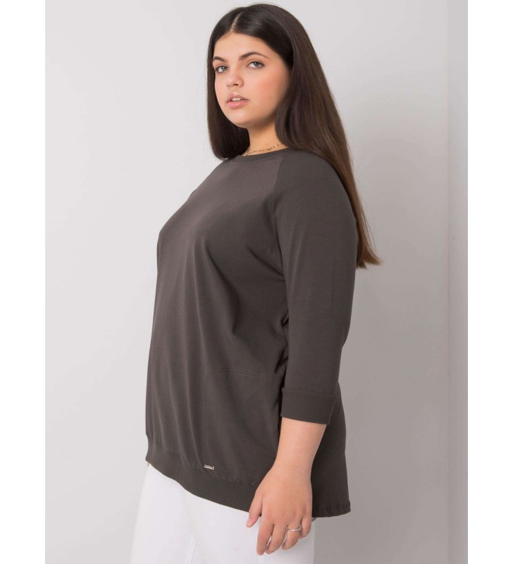 Bluzka plus size RV-BZ-7044.66P ciemny khaki