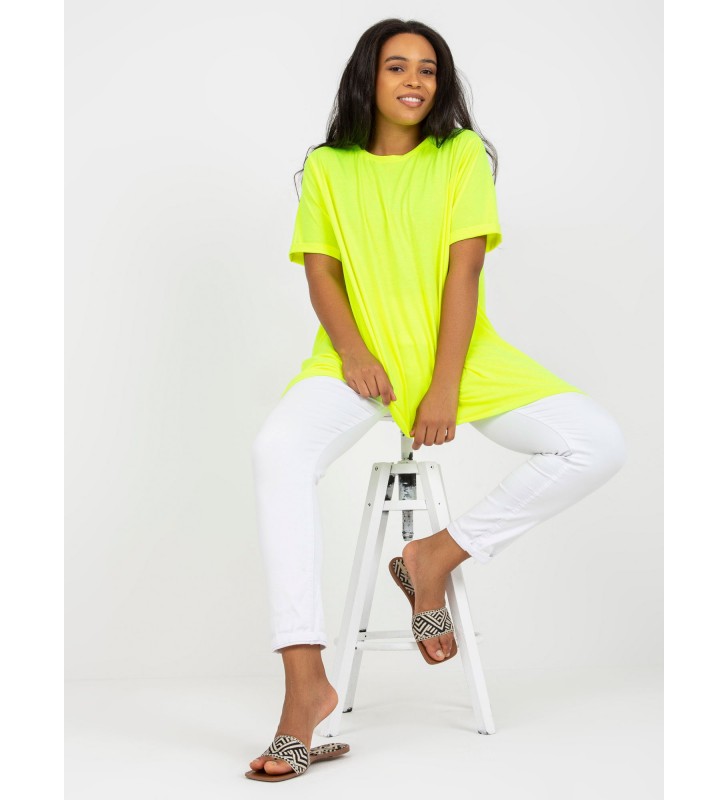 Tunika tunika plus size RV-TU-7853.50 fluo żółty