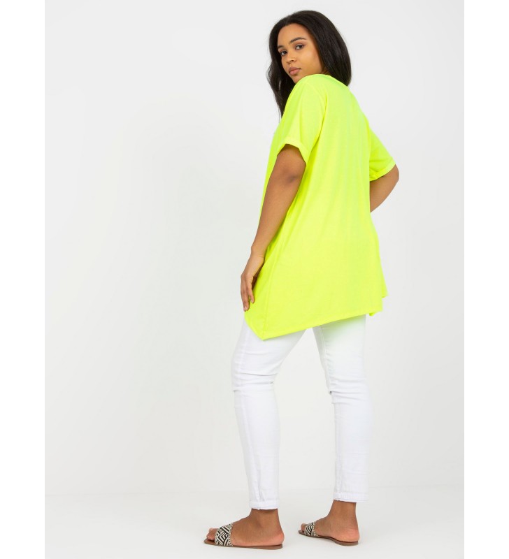 Tunika tunika plus size RV-TU-7853.50 fluo żółty