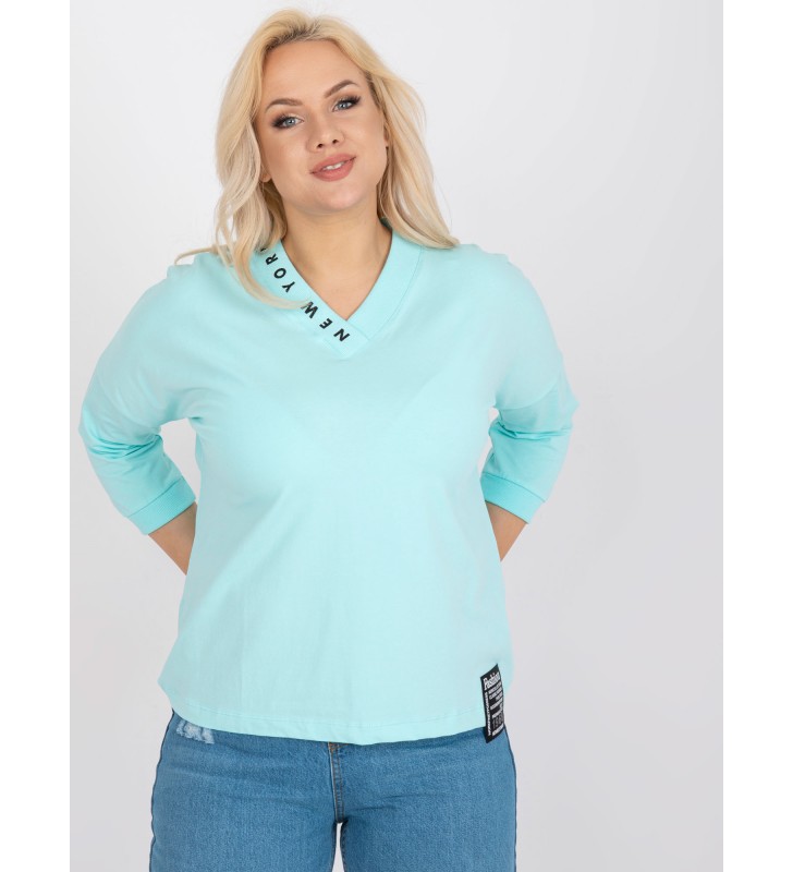 Bluzka plus size RV-BZ-7727.44 mietowy