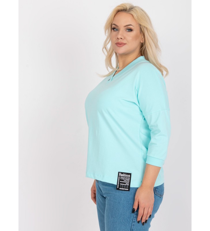 Bluzka plus size RV-BZ-7727.44 mietowy