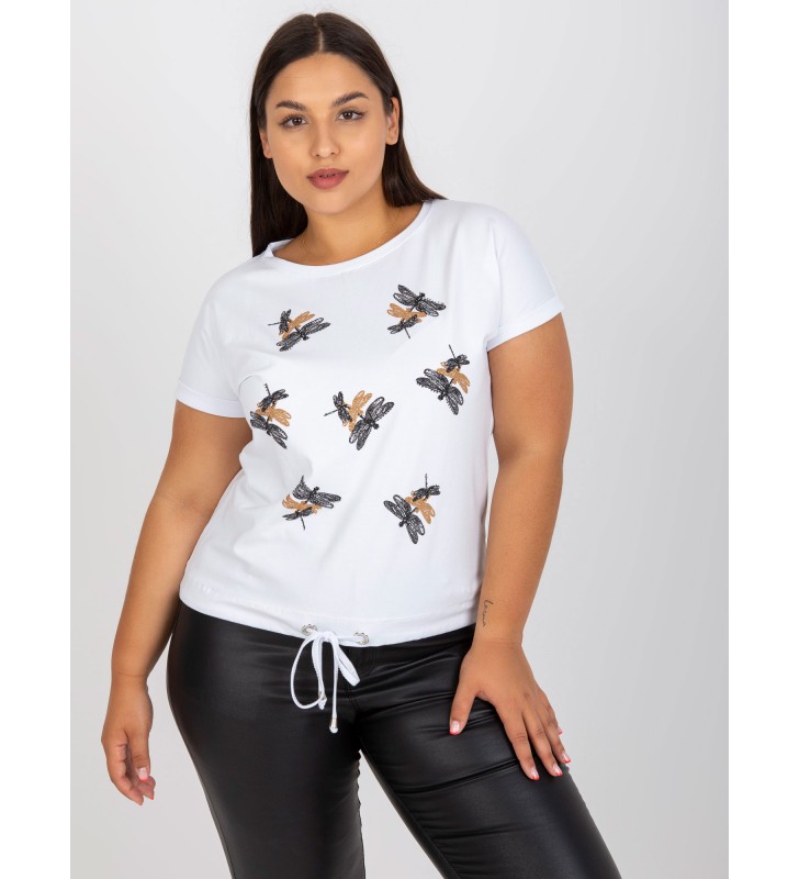 T-shirt plus size RV-TS-7656.84 biały