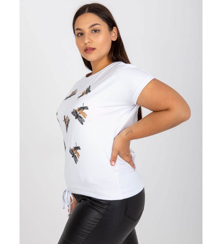 T-shirt plus size RV-TS-7656.84 biały