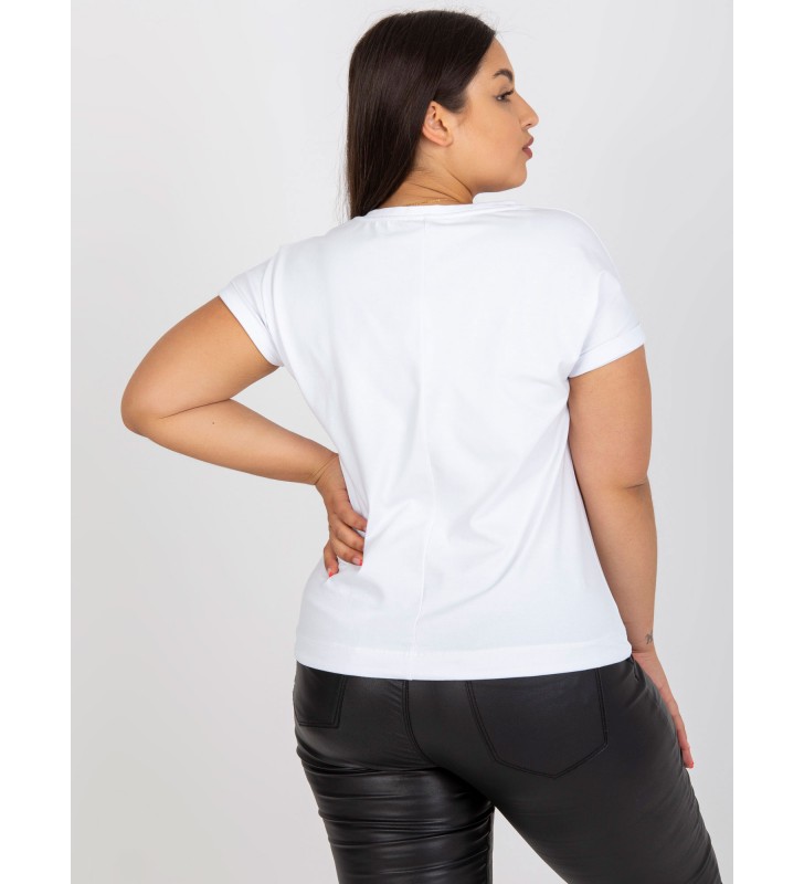 T-shirt plus size RV-TS-7656.84 biały