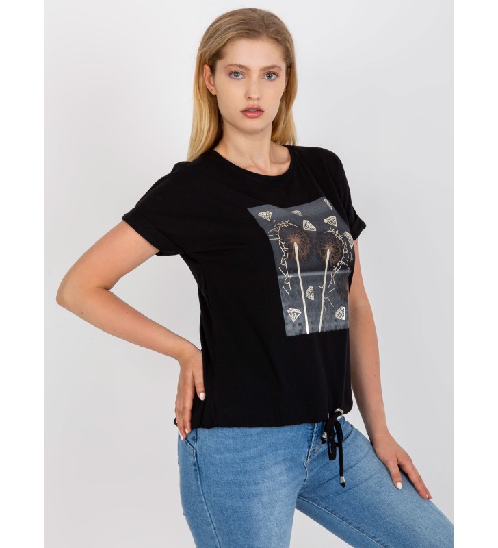 T-shirt plus size RV-TS-0237.84P czarny