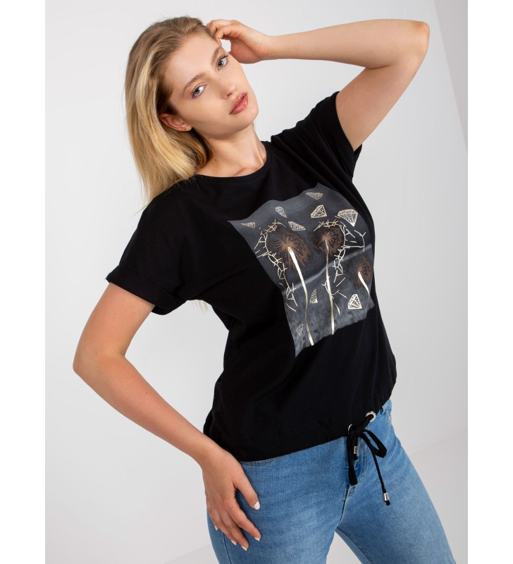 T-shirt plus size RV-TS-0237.84P czarny