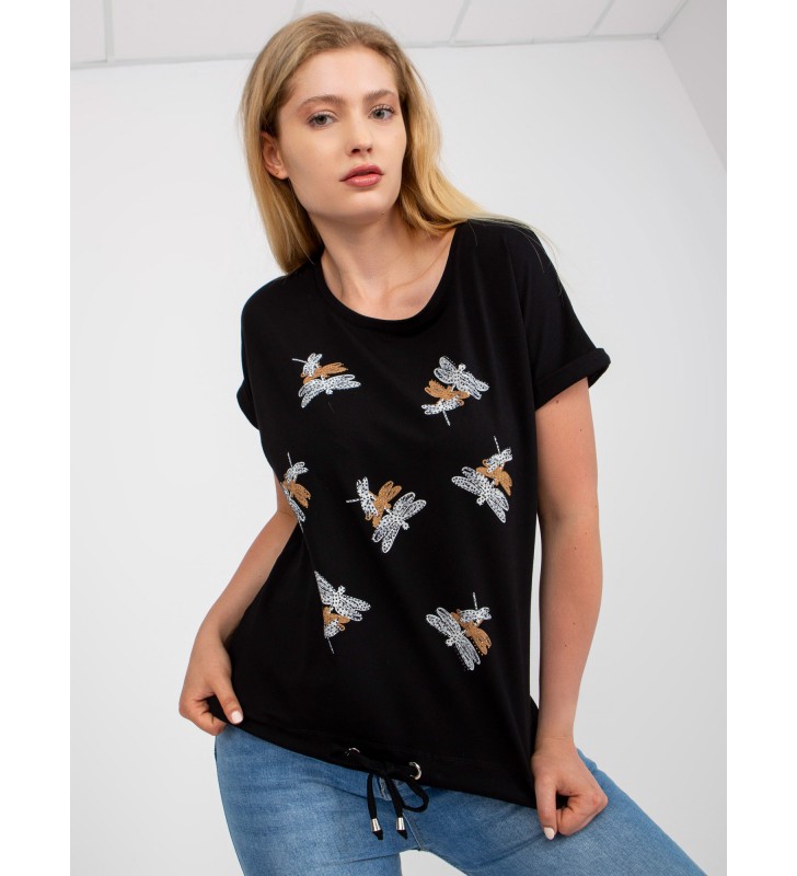 T-shirt plus size RV-TS-7656.84 czarny