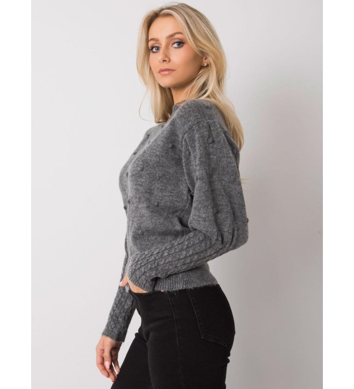 Sweter klasyczny ASM-SW-7424.17 ciemny szary