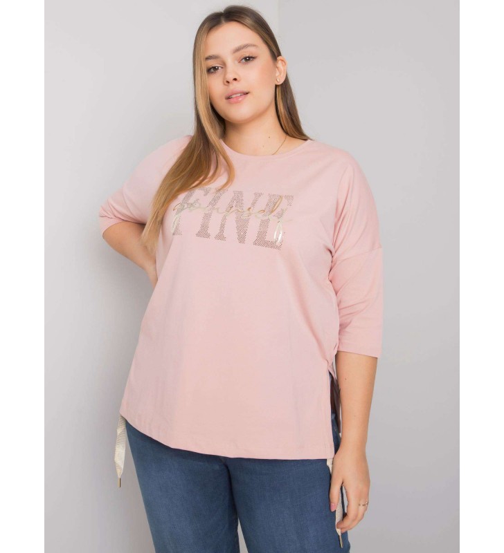 Bluzka plus size RV-BZ-6964.90P jasny różowy