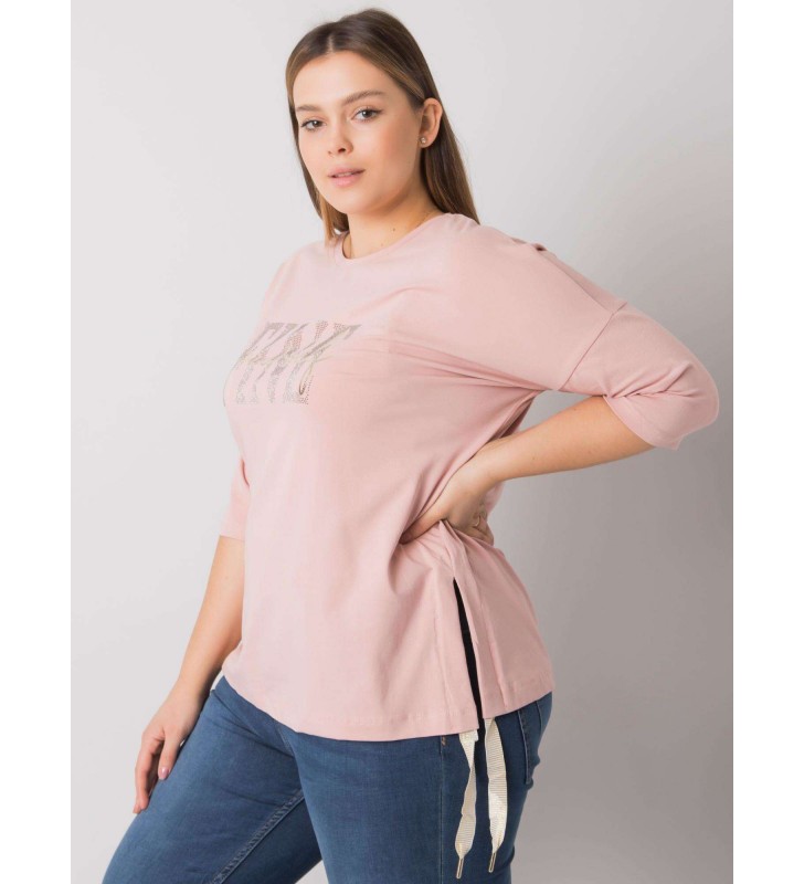 Bluzka plus size RV-BZ-6964.90P jasny różowy