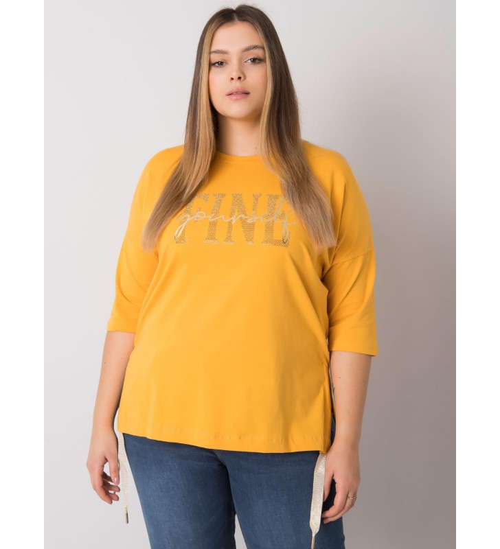 Bluzka plus size RV-BZ-6964.90P ciemny żółty