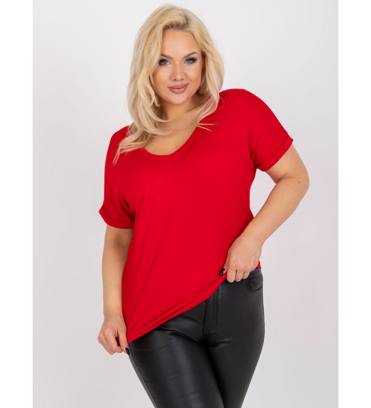 Bluzka plus size RV-BZ-7832.57 czerwony