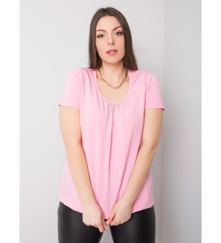 T-shirt plus size RV-TS-6320.85P różowy