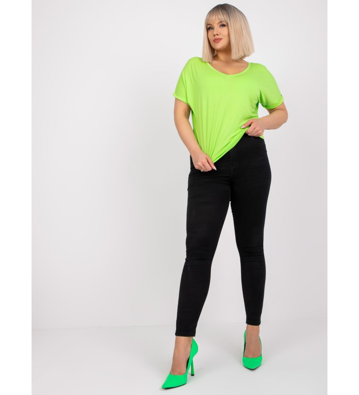 Bluzka plus size RV-BZ-7832.57 fluo zielony