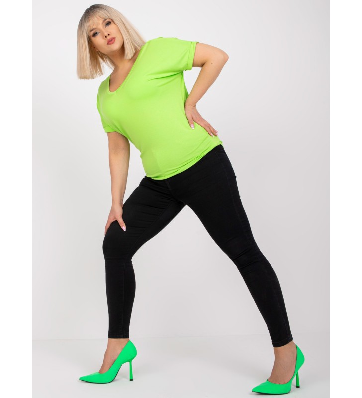 Bluzka plus size RV-BZ-7832.57 fluo zielony