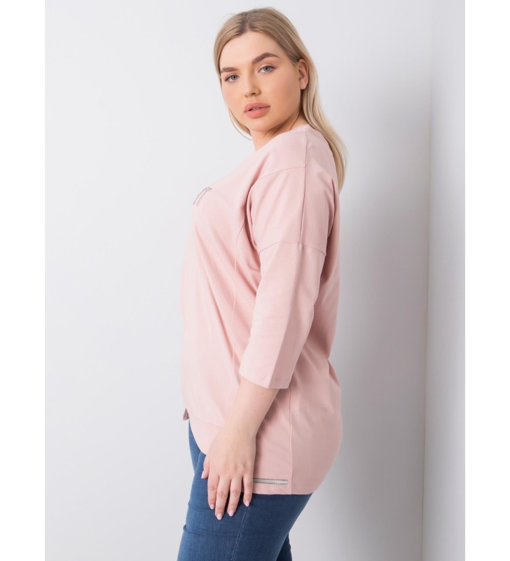 Bluzka plus size RV-BZ-6277.00X jasny różowy