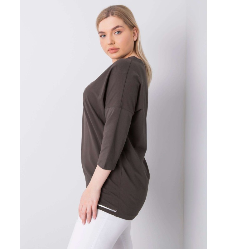 Bluzka plus size RV-BZ-6277.00X ciemny khaki