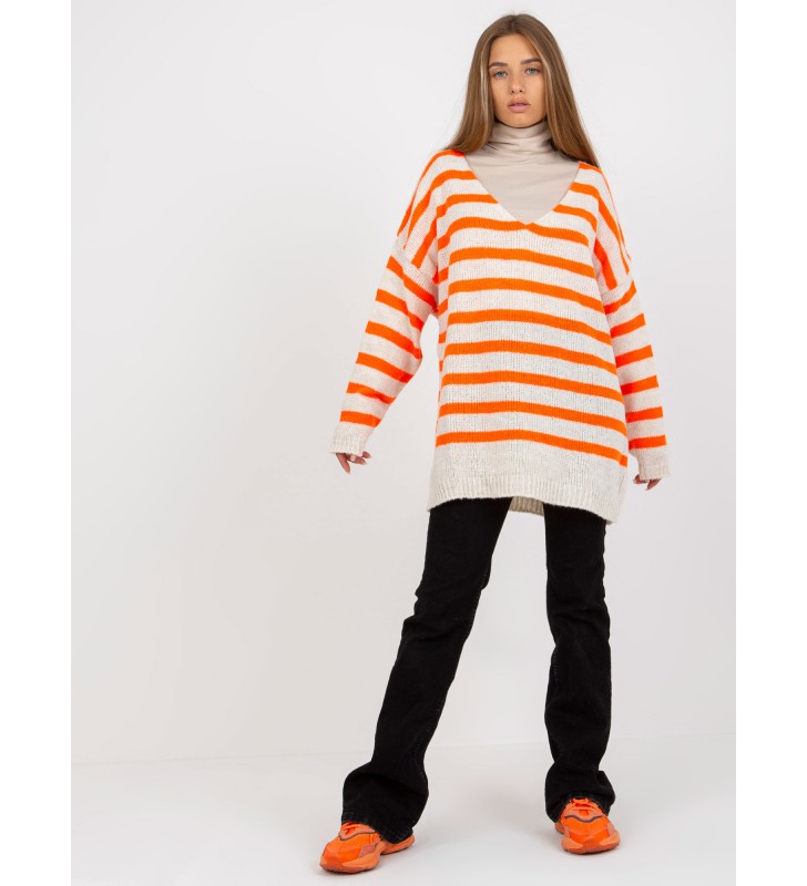 Sweter oversize TW-SW-BI-M59.25 pomarańczowy