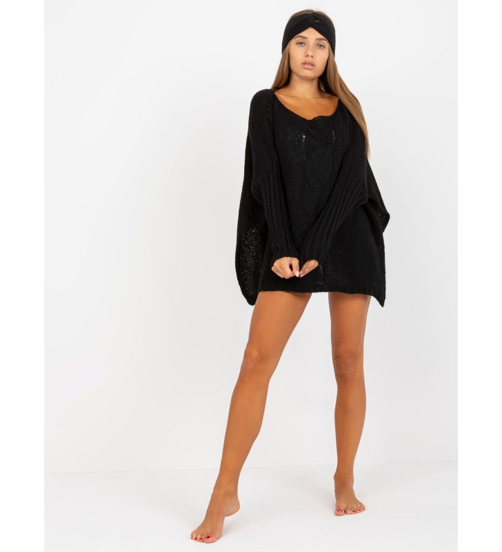 Sweter oversize TW-SW-BI-M559.08X czarny