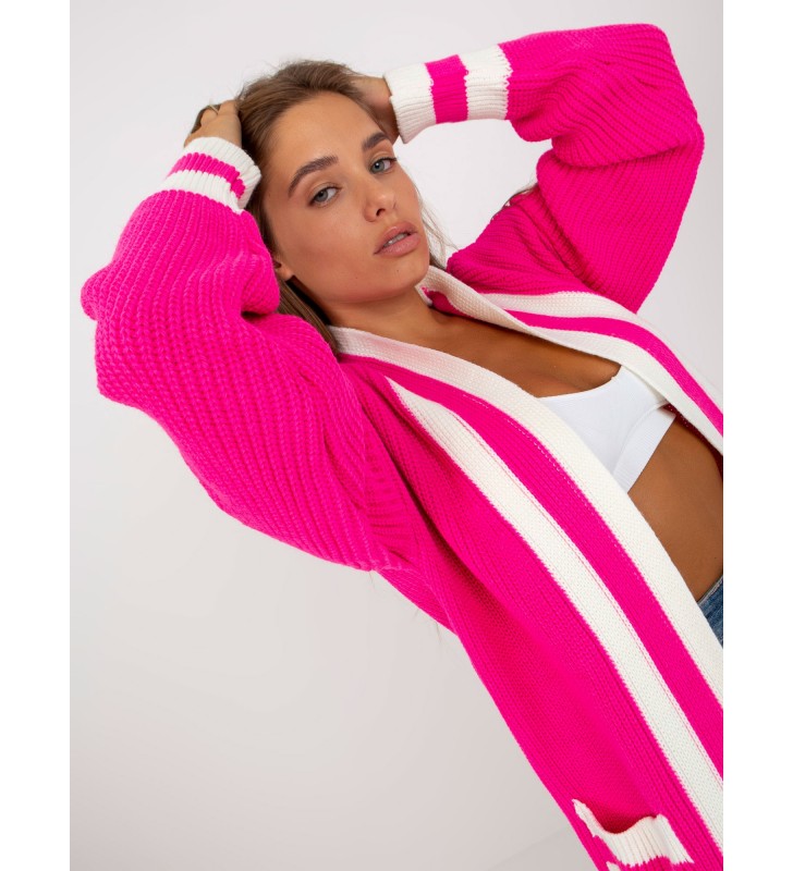 Sweter rozpinany LC-SW-0291.06X fluo różowy