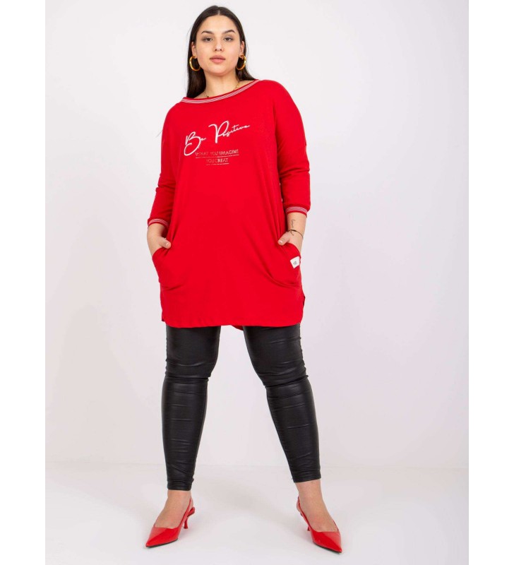 Tunika tunika plus size RV-TU-7564.57 czerwony