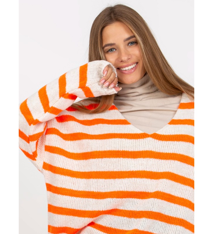 Sweter oversize TW-SW-BI-M59.25 pomarańczowy