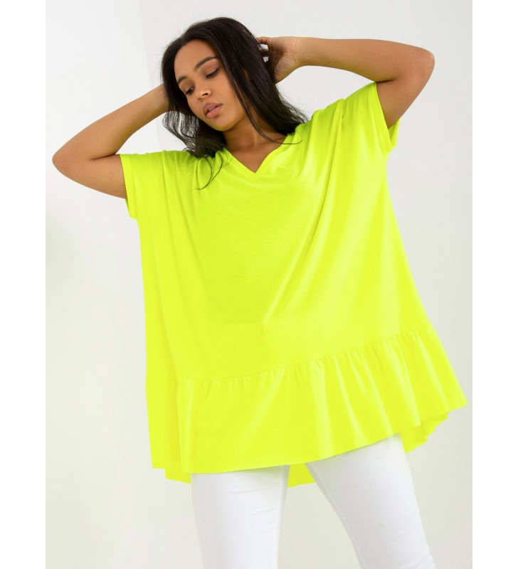 Tunika tunika plus size RV-TU-7855.29 fluo żółty