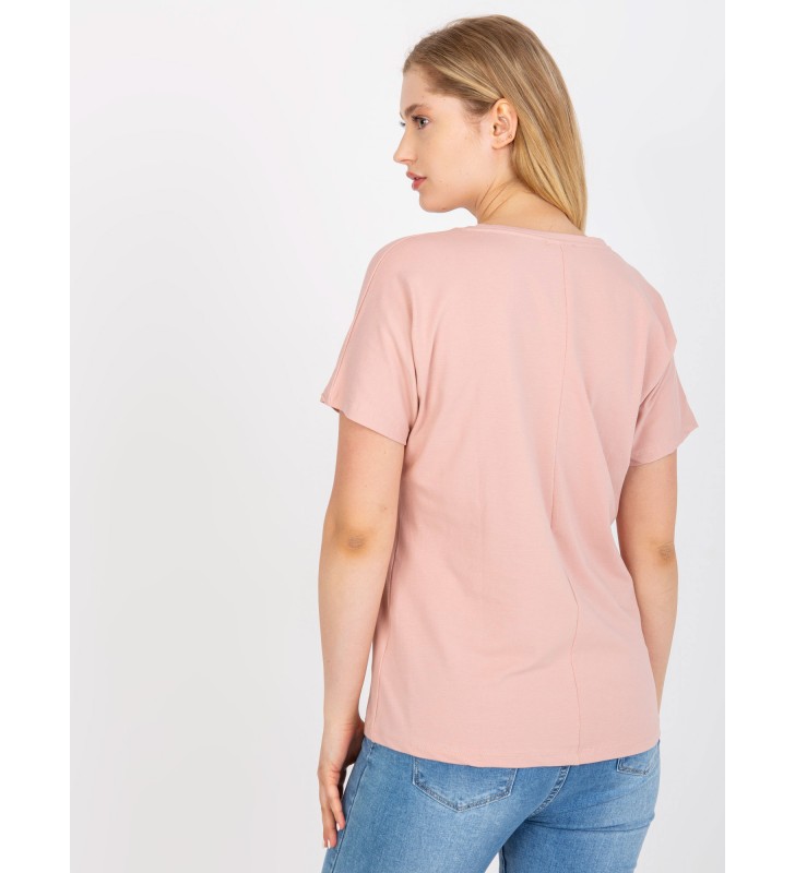 T-shirt plus size RV-TS-7910.25P jasny różowy