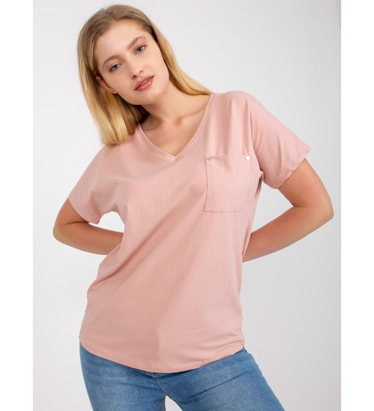 T-shirt plus size RV-TS-7910.25P jasny różowy